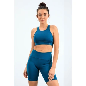 Tommy Life Zümrüt Yüksek Bel Toparlayıcı Slim Fit Büstiyer Biker Kadın Tayt Takım - 95303