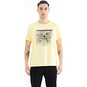 Tommy Life Sarı Yazı Baskılı O Yaka Standart Kalıp Erkek T-shirt - 88170