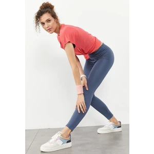 Tommy Life Petrol Yüksek Bel Streç Slim Fit Dar Paça Kadın Tayt - 94545