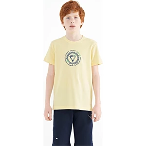 Tommy Life Sarı Nakış İşleme Detaylı O Yaka Standart Kalıp Erkek Çocuk T-Shirt - 11115
