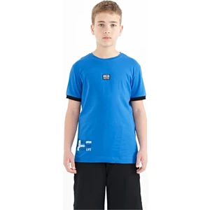 Tommy Life Saks Baskılı Standart Kalıp O Yaka Erkek Çocuk T-Shirt - 11097
