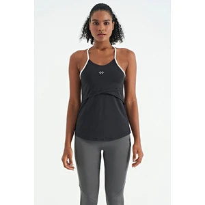 Tommy Life Siyah Sırt Çarpraz Askı Detaylı Standart Kalıp Kadın Spor Atlet - 97261