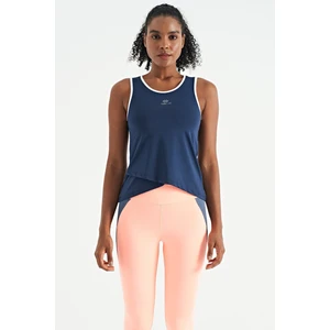 Tommy Life İndigo Logo Baskılı Biye Şeritli Standart Kalıp Kadın Spor Atlet - 97255