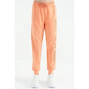Tommy Life Kavun Içi Yan Yazı Nakışlı Bağcıklı Standart Kalıp Jogger Kız Çocuk Eşofman Alt - 75123
