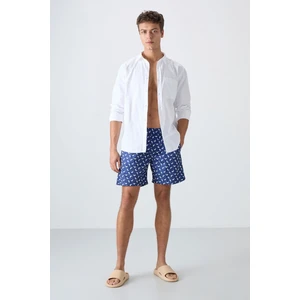 Tommy Life Balık Desenli Hızlı Kuruyan Standart Fit Erkek Deniz Şortu - 81267