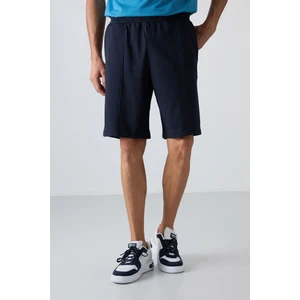 Tommy Life Tommy Life  Lacivert Pamuklu Kalın Yumuşak Dokulu Comfort Fit Basic Erkek Şort - 81261