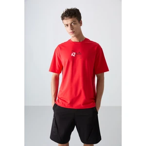 Tommy Life Fiesta Pamuklu Kalın Yumuşak Dokulu Oversize Fit Baskılı Erkek T-Shirt - 88350