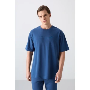 Tommy Life Parlament Pamuklu Kalın Yumuşak Dokulu Oversize Fit Baskılı Erkek T-Shirt - 88330
