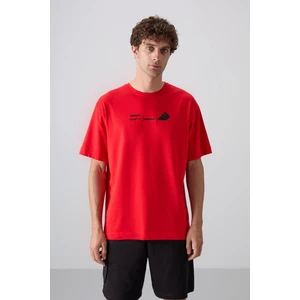 Tommy Life Fiesta Pamuklu Kalın Yumuşak Dokulu Oversize Fit Baskılı Erkek T-Shirt - 88330