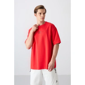 Tommy Life Fiesta Pamuklu Kalın Yumuşak Dokulu Oversize Fit Baskılı Erkek T-Shirt - 88323
