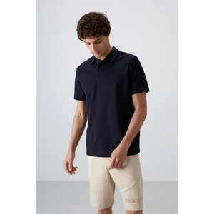 Tommy Life Lacivert Pamuklu Kalın Yumuşak Dokulu Standart Fit Basic Polo Yaka Erkek T-Shirt - 88348