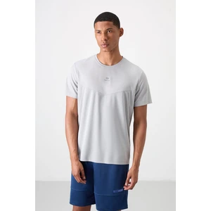 Tommy Life Gri Polyester Nefes Alan Dokulu İnce Esnek Standart Fit Erkek Performans T-Shirt - 88391