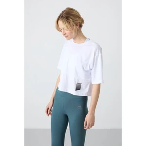 Tommy Life Beyaz Polyester Nefes Alan Dokulu İnce Esnek Oversize Fit Performans Kadın T-Shirt - 97284