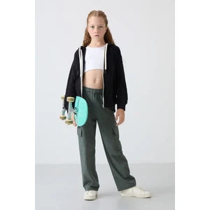 Tommy Life Siyah Pamuklu Içi Tüylü Yumuşak Dokulu Standart Fit Nakışlı Kız Çocuk sweatshirt - 75149