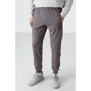 Tommy Life Koyu Gri Fermuar Cepli Standart Kalıp Jogger Erkek Eşofman Alt - 84587