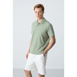 Tommy Life Tommy Life  Açık Yeşil Basic Göğüs Logolu Standart Kalıp Triko Polo Yaka Erkek T-Shirt - 87768