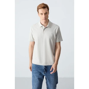 Tommy Life Taş Basic Göğüs Logolu Standart Kalıp Triko Polo Yaka Erkek T-Shirt - 87768