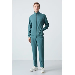 Tommy Life Orman Yeşili Pamuklu Kalın Yumuşak Dokulu Comfort  Fit Basic Erkek Eşofman Takım - 85260