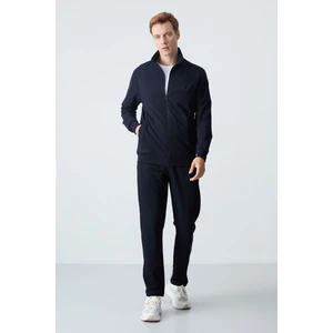 Tommy Life Lacivert Pamuklu Kalın Yumuşak Dokulu Comfort Fit Basic Erkek Eşofman Takım - 85260