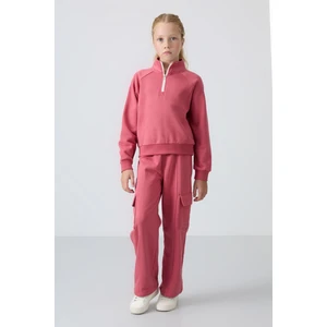 Tommy Life Yaban Gülü Pamuklu İçi Tüylü Yumuşak Dokulu Standart Fit Nakışlı Kız Çocuk Eşofman Takım - 75159