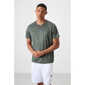 Tommy Life Tommy Life  Haki Polyester Nefes Alan Jakarlı Ince Esnek Standart Fit Erkek Performans T-Shirt - 88397