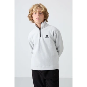 Tommy Life Taş Kalın Yumuşak Dokulu Standart Fit Nakışlı Polar Erkek Çocuk Sweatshirt - 11221