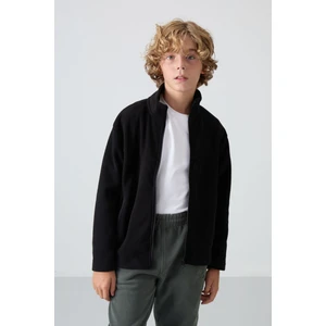 Tommy Life Siyah Kalın Yumuşak Dokulu Standart Fit Nakışlı Polar Erkek Çocuk Sweatshirt - 11223