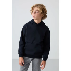 Tommy Life Lacivert Pamuklu Kalın İçi Tüylü Yumuşak Dokulu Standart Fit Baskılı Erkek Çocuk Sweatshirt - 11215