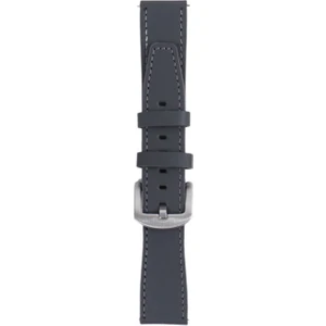 LW38-43 20 mm Hakiki Deri Düz Haki Kordon Silver Toka