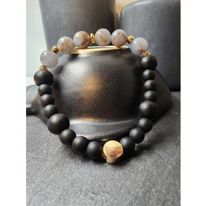 Melek Taşı ve Oniks Orjinal Doğal Taş Kadın Bileklik / Enerji, Onarıcı ve Cesaret Verici