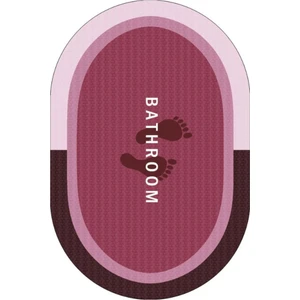 Bordo Su Geçirmez Kaydırmaz Banyo Paspası Banyo Halısı Su Emici Kaymaz Paspas 40 x 60