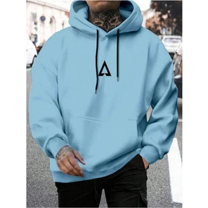 Erkek Bebe Mavi Üçgen Baskılı Sweatshirt