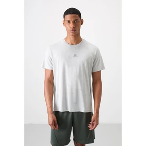 Tommy Life Tommy Life  Taş Polyester Nefes Alan Jakarlı Ince Esnek Standart Fit Erkek Performans T-Shirt - 88397