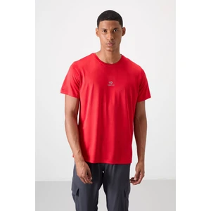 Tommy Life Tommy Life  Kırmızı Polyester Nefes Alan Jakarlı Ince Esnek Standart Fit Erkek Performans T-Shirt - 88397