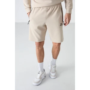 Tommy Life Bej Gizli Fermuar Arka Cepli Bağcıklı Standart Kalıp Erkek Şort - 81136