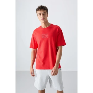 Tommy Life Tommy Life  Fiesta Pamuklu Kalın Yüzeyi Dokulu Oversize Fit Baskılı Erkek T-Shirt - 88336