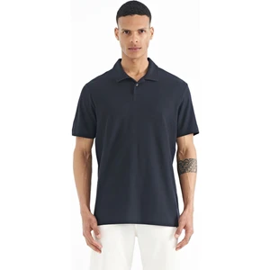 Tommy Life Tommy Life  Lacivert Polo Yaka Logo Nakışlı Standart Form Erkek T-Shirt - 88237