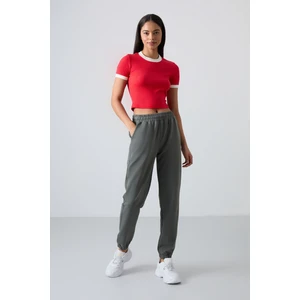 Tommy Life Tommy Life  Çağla Kadın Cepli Yüksek Bel Rahat Form Lastik Paça Eşofman Alt - 94583