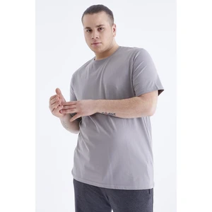Tommy Life Tommy Life  Gri Basic Kısa Kol O Yaka Erkek Büyük Beden T-Shirt - 88072