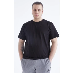 Tommy Life Siyah Basic Kısa Kol O Yaka Büyük Beden Erkek T-Shirt - 88072