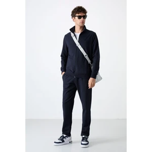Tommy Life Tommy Life  Lacivert Erkek Dik Yaka Fermuarlı Slim Fit Klasik Paça Eşofman Takımı-85072