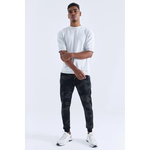 Tommy Life Siyah Gölge Erkek Kamuflaj Desenli Dar Kesim Jogger Eşofman Alt-84754