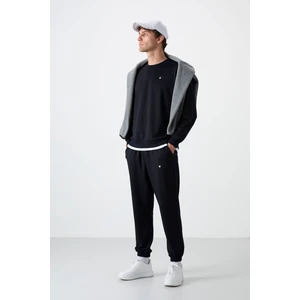 Tommy Life Tommy Life  Lacivert Erkek Casual O Yaka Oversize Lastik Paça Eşofman Takımı - 85120