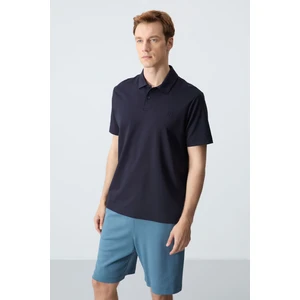 Tommy Life Tommy Life  Lacivert Erkek Klasik Kısa Kol Dar Kesim Polo Yaka T-Shirt-87768