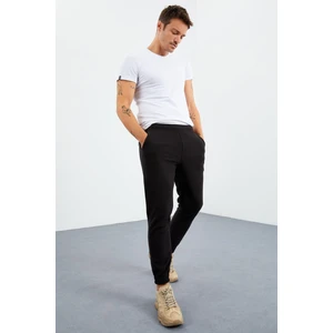 Tommy Life Tommy Life   Siyah Erkek Gizli Fermuarlı Rahat Form Lastik Paça Polar Eşofman Alt - 84866