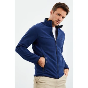 Tommy Life Tommy Life   Indigo Erkek Yazı Nakışlı Dik Yaka Fermuarlı Standart Kalıp Sweatshirt Polar - 87992