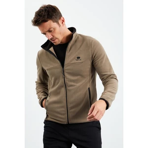 Tommy Life Tommy Life   Camel Erkek Yazı Nakışlı Dik Yaka Fermuarlı Standart Kalıp Sweatshirt Polar - 87992