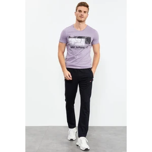Tommy Life Lacivert Erkek Fermuar Cepli Dar Kesim Klasik Paça Eşofman Alt-84649