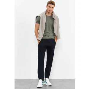 Tommy Life Tommy Life  Lacivert Erkek Fermuar Cepli Dar Kesim Klasik Paça Eşofman Alt-84669