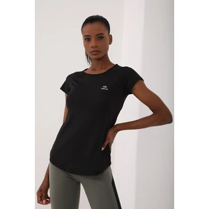 Tommy Life Tommy Life  Siyah Kadın Sırt Pencereli Kısa Kol Standart Kalıp O Yaka T-Shirt - 97101